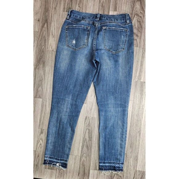 (3/$35) The Limited Size 2 R Distressed Whiskered Fringe Hem Ankle Skinny Jeans - Picture 2 of 11